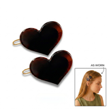 Parcelona Heart 1.75" Tortoise Shell Hair Clip Small Tige Boule Barrette