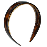 Parcelona Black 1 Inch Headband – Cellulose Acetate with Non-Slip Teeth for All Hair Types – Made in France