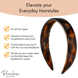 Parcelona Tortoiseshell headband with non-slip teeth, perfect for elevating your everyday hairstyles