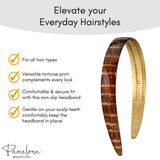 Headband with text highlighting features on a white background