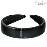Close-up of Parcelona black headband with 1-inch width, featuring fine teeth for non-slip fit