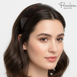 Model wearing Parcelona French acetate headband for women and girls
