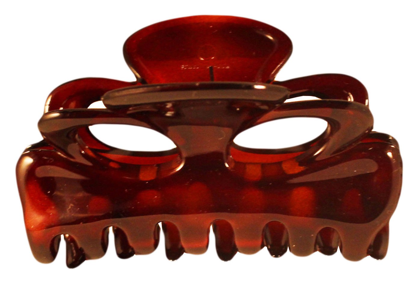Parcelona French Chat Yeux Shell & Black Celluloid Medium  3.5 Inch Hair Claw