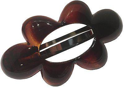 Parcelona French Medium Wild Flower Golden Touch Shell Celluloid Hair Clip Barrette-PARCELONA-ebuyfashion.com