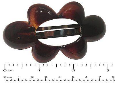 Parcelona French Medium Wild Flower Golden Touch Shell Celluloid Hair Clip Barrette-PARCELONA-ebuyfashion.com