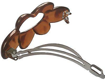 Parcelona French Medium Wild Flower Golden Touch Shell Celluloid Hair Clip Barrette-PARCELONA-ebuyfashion.com