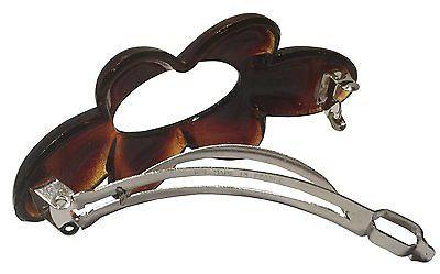 Parcelona French Medium Wild Flower Golden Touch Shell Celluloid Hair Clip Barrette-PARCELONA-ebuyfashion.com