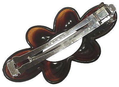 Parcelona French Medium Wild Flower Golden Touch Shell Celluloid Hair Clip Barrette-PARCELONA-ebuyfashion.com
