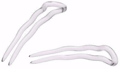 Parcelona French Mystic Large 3" Celluloid Chignon U Shaped Hair Pins(Set of 2)