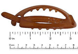 Parcelona French Plain Oval Small Simple Celluloid No Metal Hair Clip Barrette