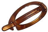 Parcelona French Plain Oval Small Simple Celluloid No Metal Hair Clip Barrette