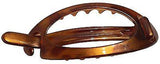 Parcelona French Plain Oval Small Simple Celluloid No Metal Hair Clip Barrette