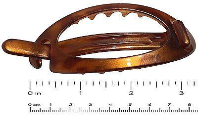 Parcelona French Plain Oval Small Simple Cellulose No Metal Hair Clip Barrette