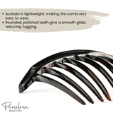 Parcelona Set of 2 French Side Combs Tortoise Shell Hair Slides Bun French Twist