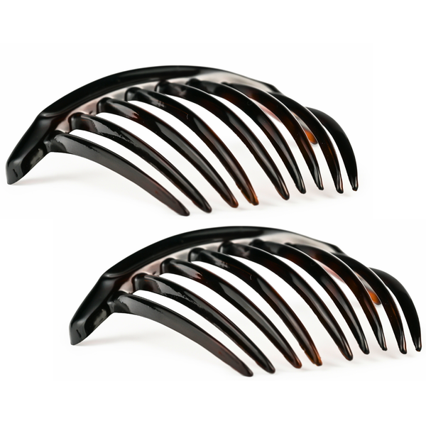 Front view of Parcelona French twisted hair sticks made of acetate