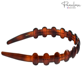 Parcelona Made in France Tortoise Shell Cellulose Acetate Headband – 1 Inch Wide Non-Slip French Hair Band for Women