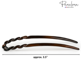 Size chart showing length of Parcelona French twisted hair stick approx 3.5 inches