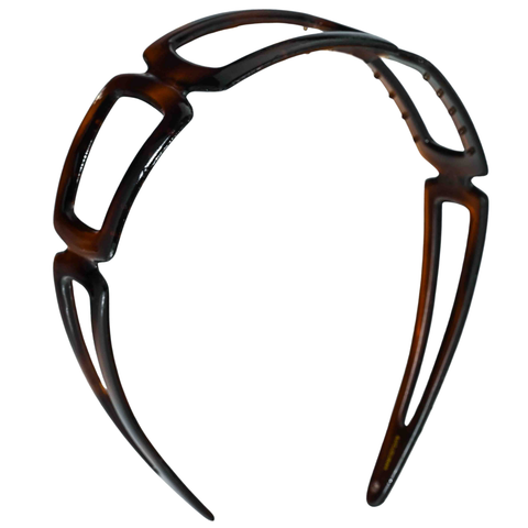 Parcelona open geometric tortoise 1.5-inch cellulose acetate headband, Made in France