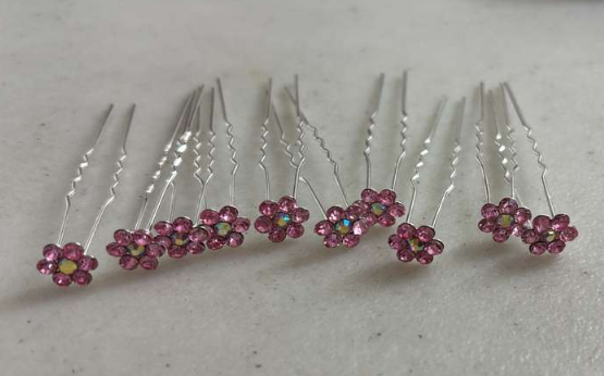 Moeni 10pcs Beautiful Crystal Rhinestone U Hair Pins