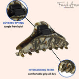 French Amie Director Thin and Narrow Small Handmade Celluloid Hair Claw for Women