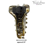 French Amie Director Thin and Narrow Small Handmade Celluloid Hair Claw for Women