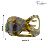 Parcelona French Infinity Loop Medium 3” Celluloid Hair Claw for Women and Girls
