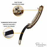 Savana barrette rubberized metal clasp for non-slip hair hold