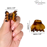 Savana hair clips with measurements and 'Parcelona' branding on a white background