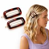 Parcelona Rectangle 1.75" Tortoise Shell Small Hair Clip Tige Boule Barrette