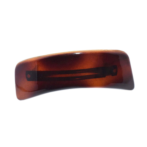 Parcelona French Curved Rectangle Brown Large 3 1/2” Hair Clip Barrette