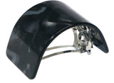 French Amie Half Circle Curved Pearl Black Handmade Celluloid Hair Clip Barrette