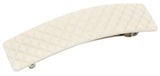 French Amie Beau Criss Cross Handmade Hair Clip Automatic Barrette Silver Clasp