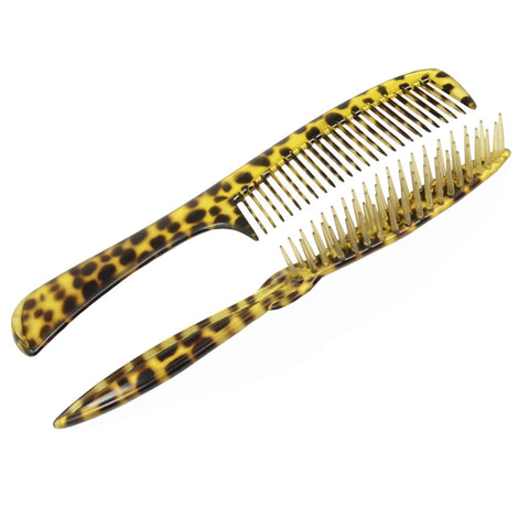 Parcelona French Leopard Print Large Brush Hair Combs for Women & Girls