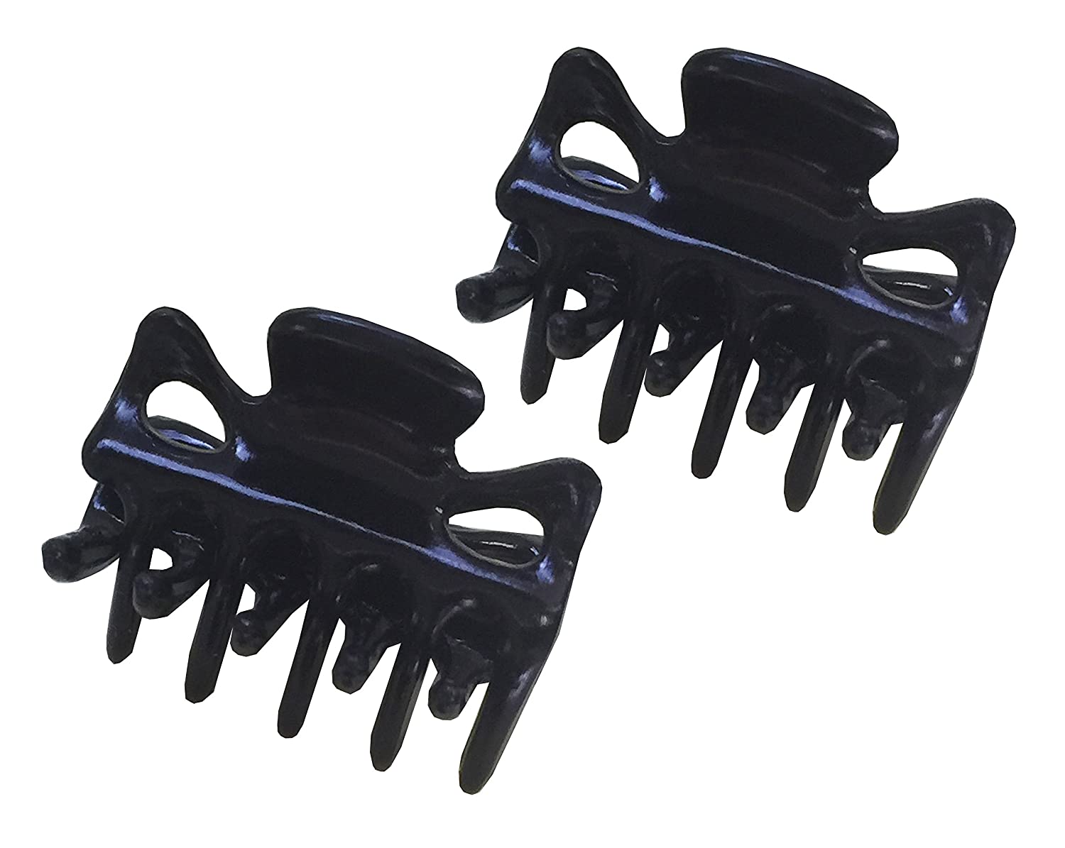 Parcelona French Petite Set of 4 Mini Claw Black N Clear Celluloid Jaw Hair Claw