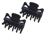 Parcelona French Petite Set of 4 Mini Claw Black N Clear Celluloid Jaw Hair Claw