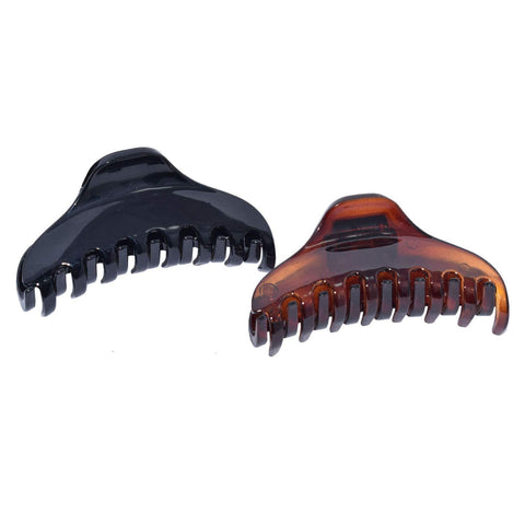 Parcelona France Small Skinny Boss Black N Shell Jaw Claw Hair Clip 2 Inch
