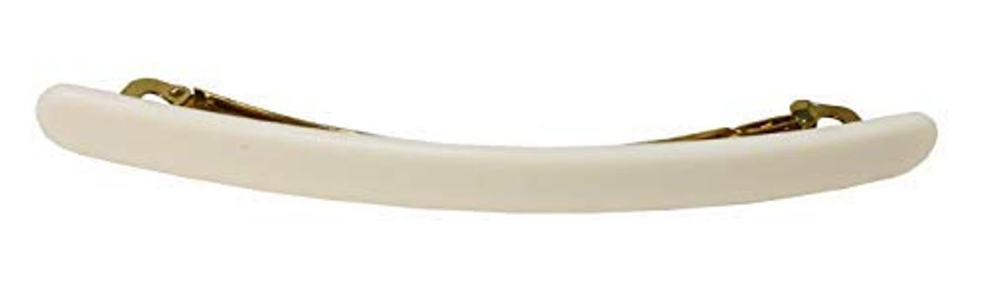 French Amie Skinny Lean Black Rounded Edges Handmade Hair Clip Barrette