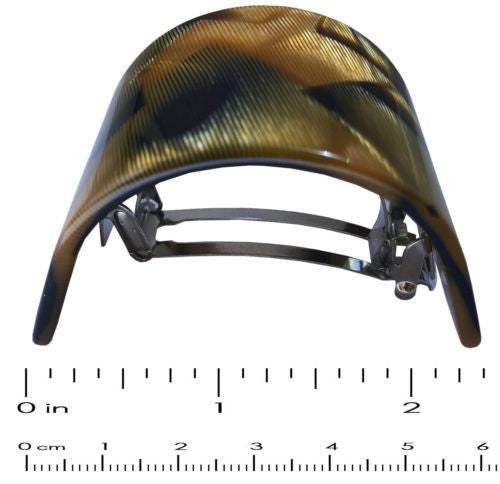 French Amie Half Circle Curved Caramel Handmade Celluloid Hair Clip Barrette-French Amie-ebuyfashion.com