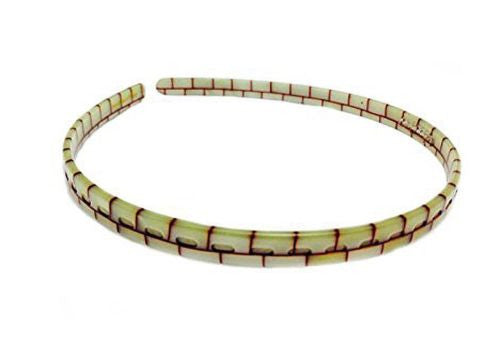 French Amie Ivory Brick Handmade Celluloid Thin Non-Brittle Headband-French Amie-ebuyfashion.com