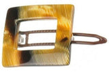 French Amie Small Caramel Square Celluloid Handmade Hair Clip Barrette For Girls-French Amie-ebuyfashion.com