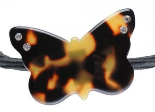 French Amie Butterfly Tokyo Crystal Celluloid Handmade Ponytail Holder Hair Tie-French Amie-ebuyfashion.com