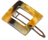 French Amie Small Caramel Square Celluloid Handmade Hair Clip Barrette For Girls-French Amie-ebuyfashion.com