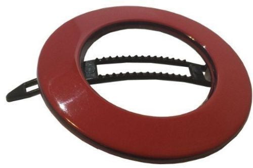 French Amie Magic Circle Tokyo Red Round Handmade Side Slide Barrette Snap Pin-FRENCH AMIE-ebuyfashion.com
