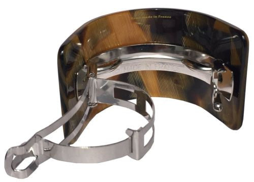 French Amie Half Circle Curved Caramel Handmade Celluloid Hair Clip Barrette-French Amie-ebuyfashion.com
