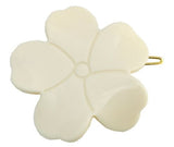 French Amie Flower Handmade Side Slide Barrette with Snap On Hair Clip For Girls-FRENCH AMIE-ebuyfashion.com