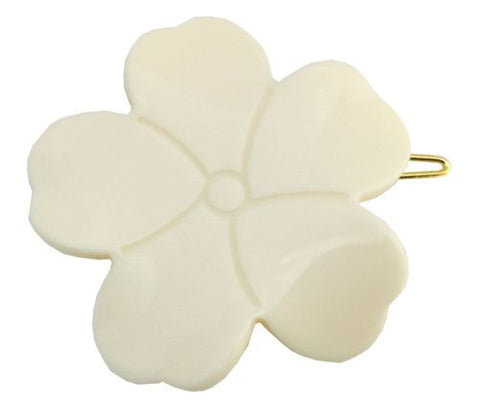 French Amie Flower Handmade Side Slide Barrette with Snap On Hair Clip For Girls-FRENCH AMIE-ebuyfashion.com