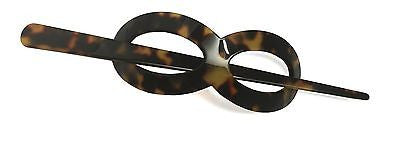 French Amie Infinity Onyx & Tokyo Celluloid Hair Slide Bun Cover With Stick-French Amie-ebuyfashion.com