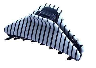 French Amie Narrow Captain Small Handmade Black White Stripe Jaw Hair Claw-french amie-ebuyfashion.com