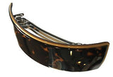 French Amie Handmade Arch Medium Hair Clip Automatic Barrette Silver Metal Clasp-French Amie-ebuyfashion.com