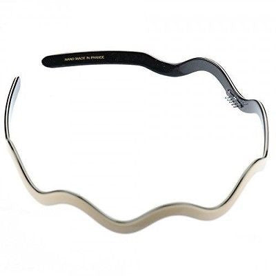 French Amie Thin Zig Zag Wavy Ivory Thin Handmade Celluloid Hair Headband-French Amie-ebuyfashion.com